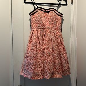 Pink lace bow cocktail dress